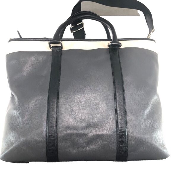 Coach Handbags - COACH Perry Business Tote Crossbody Strap Gray Cream Black Leather 57568